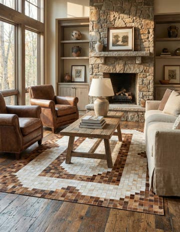 5' 1 x 7' 11 Cowhide Stocks Rug