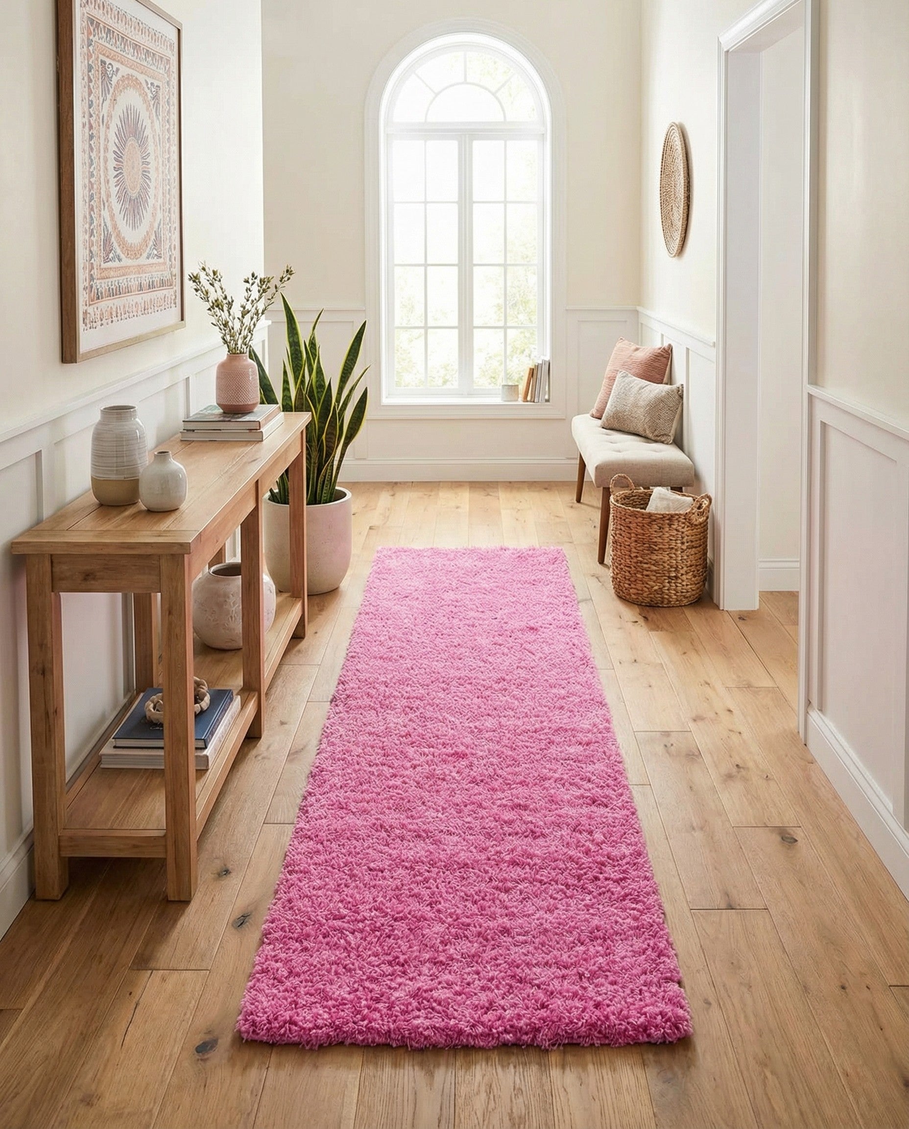 2' 7 x 19' 8 Solid Shag Runner Rug