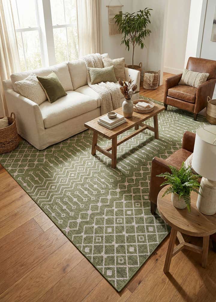 10' x 14' Easy-Clean Lattice Indoor / Outdoor Rug