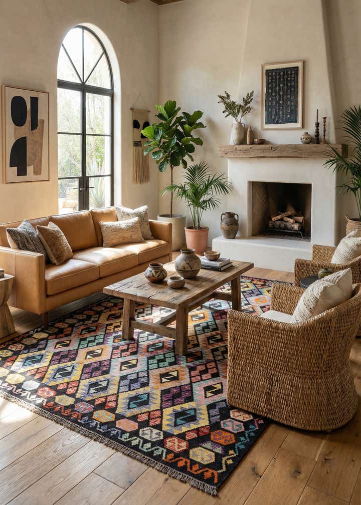 7' 2 x 9' 4 Hand Knotted Marok Kilim Rug