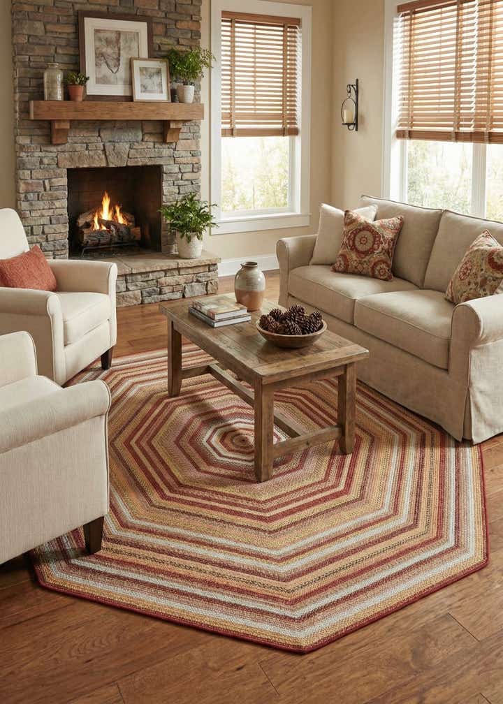 7' 10 x 7' 10 Easy-Clean Baja Indoor / Outdoor Octagon Rug