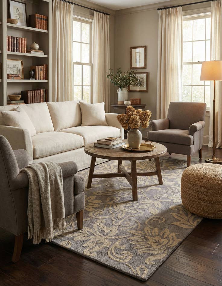 Detail image of 5' x 8' Agra Wool Rug