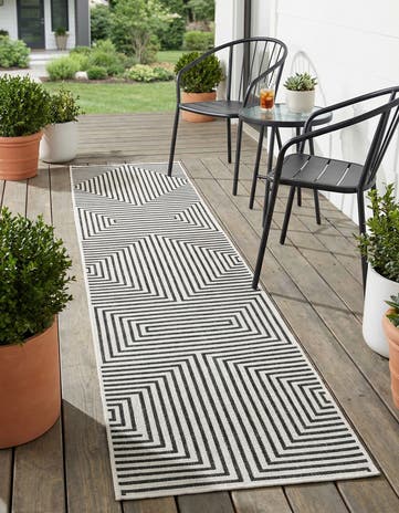 2' x 8' Easy-Clean Modern Indoor / Outdoor Runner Rug