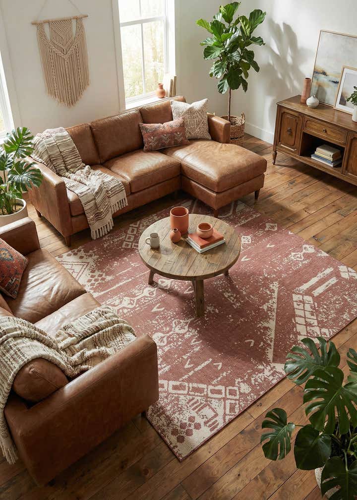 10' 8 x 10' 8 Easy-Clean Bohemian Indoor / Outdoor Square Rug
