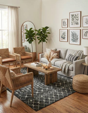 7' 10 x 7' 10 Moroccan Trellis Square Rug