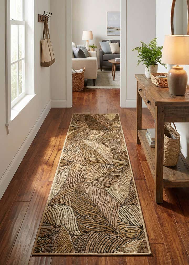 2' x 6' Easy-Clean Botanical Indoor / Outdoor Runner Rug