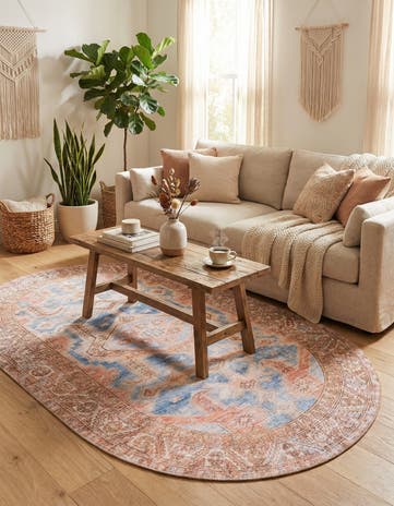 5' x 8' Washable Timeless Oval Rug