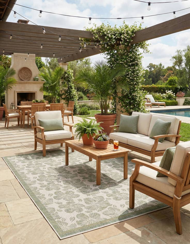 Detail image of 9' x 12'  Washable Baja Indoor / Outdoor Rug