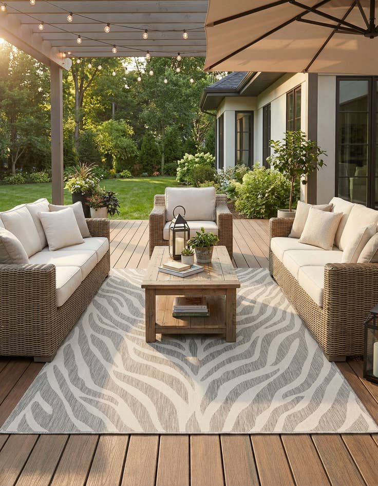 Detail image of 9' x 12' Easy-Clean Safari Indoor / Outdoor Rug