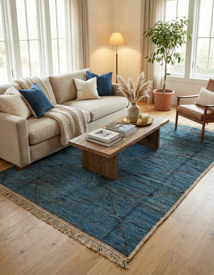 Detail image of 6' 4 x 9' 3  Hand Knotted Moroccan Wool Rug