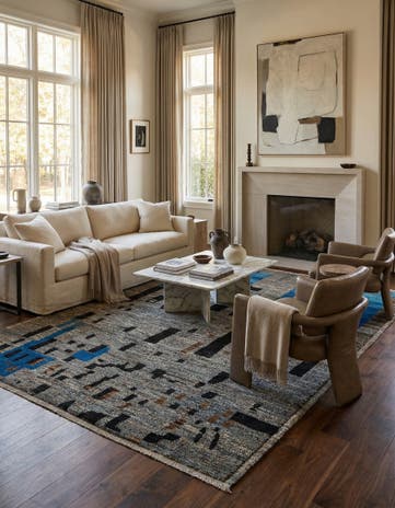 10' 4 x 14' 5 Hand Knotted Beni Marok Rug