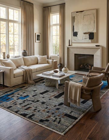 10' 4 x 14' 5 Hand Knotted Beni Marok Rug