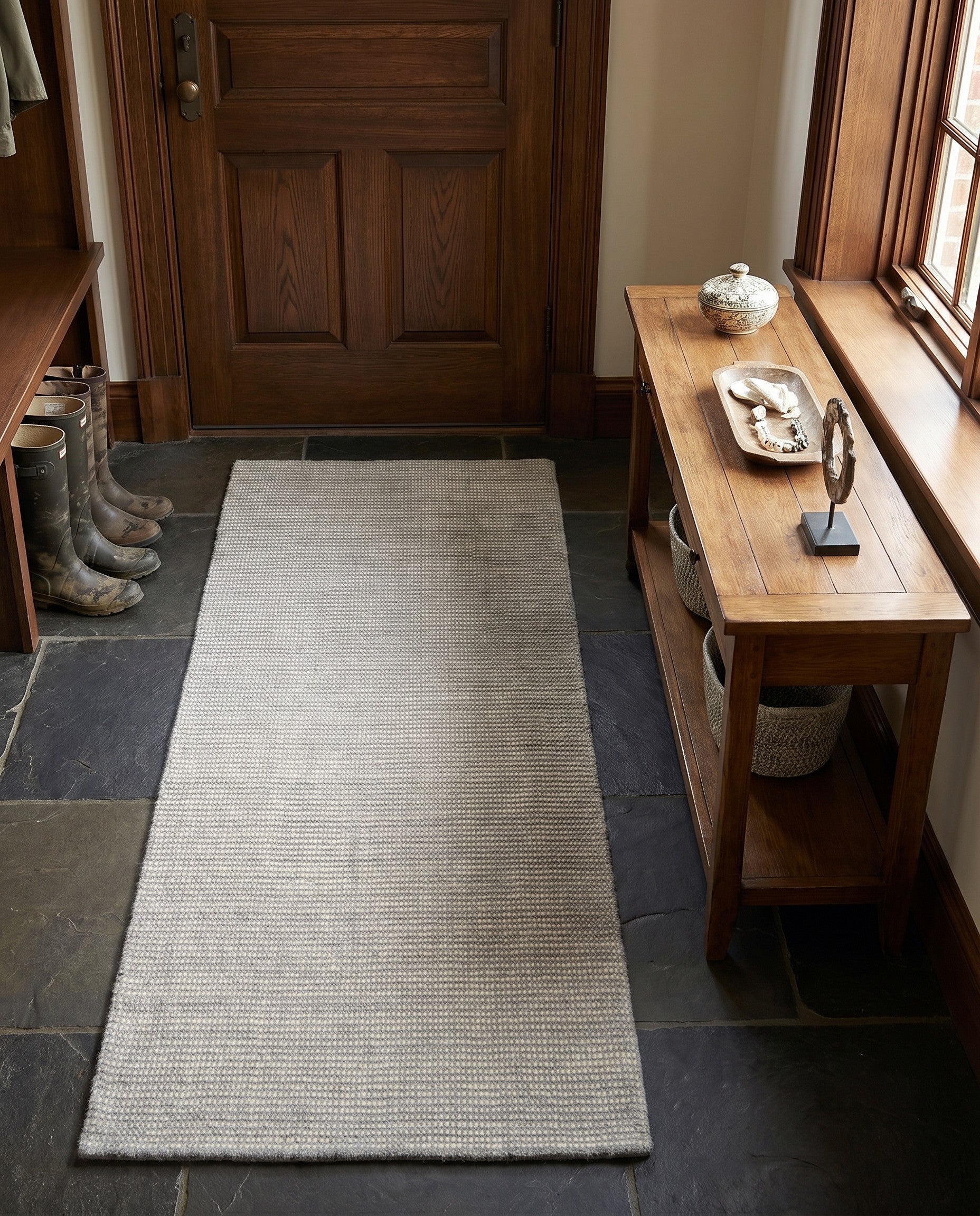 2' x 4' 1 Hand Woven Jill Zarin English Manor Farmhouse Wool Runner Rug