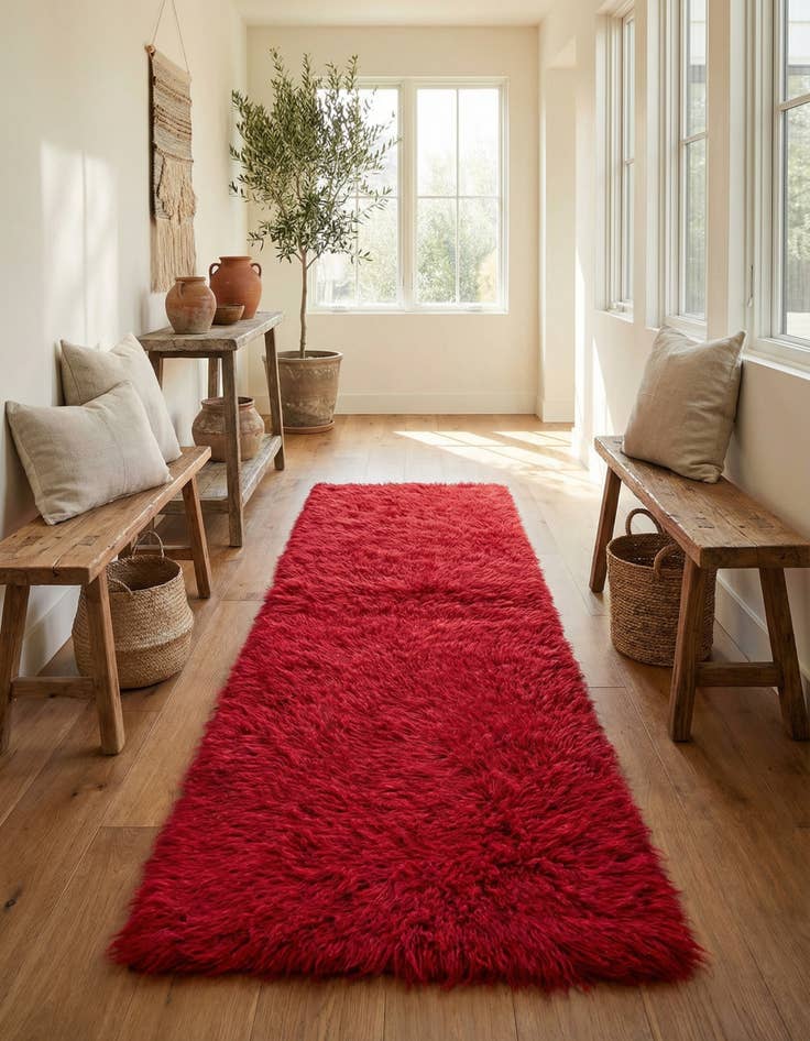 Detail image of 2' 2 x 5' 8  Hand Knotted Moroccan Wool Runner Rug