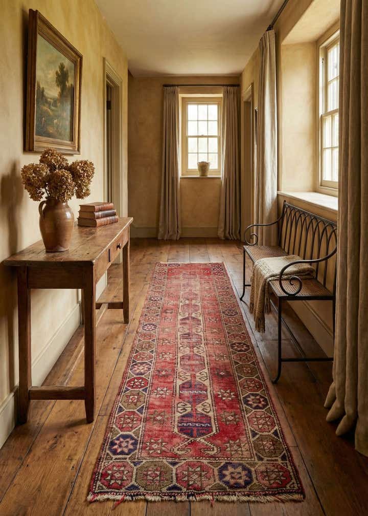 2' 1 x 7' 8 Hand Knotted Shiraz Wool Runner Rug