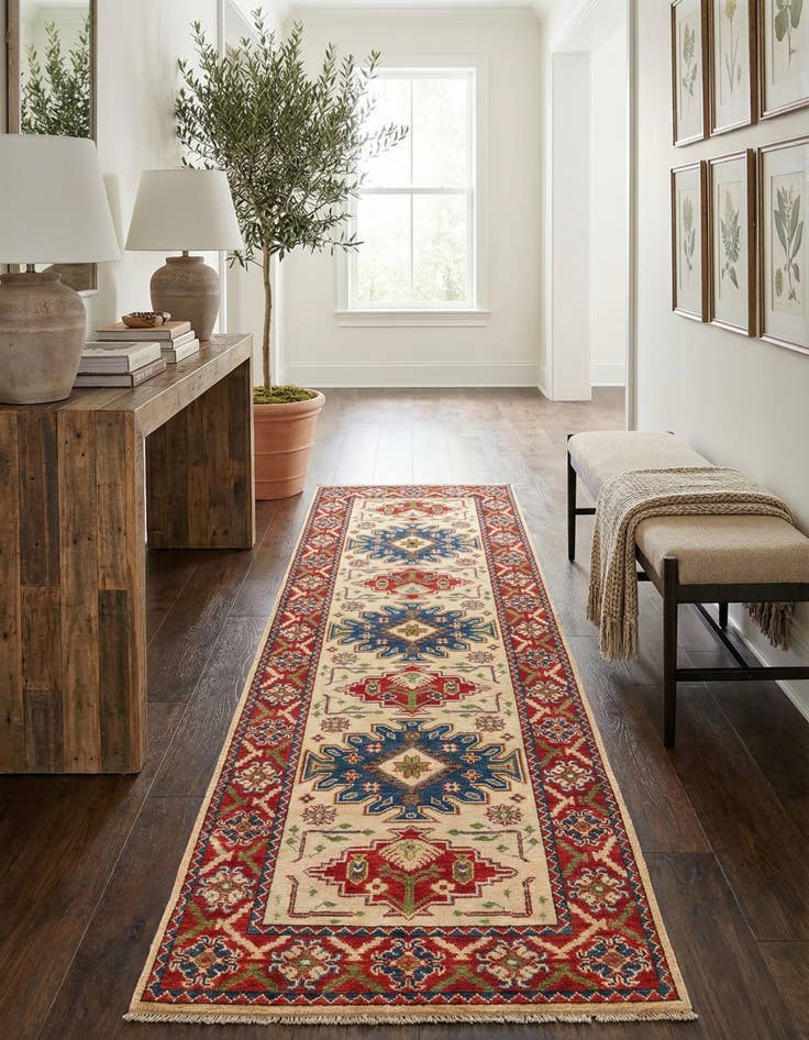 Detail image of 2' 10 x 9' 2  Hand Knotted Kazak Runner Rug