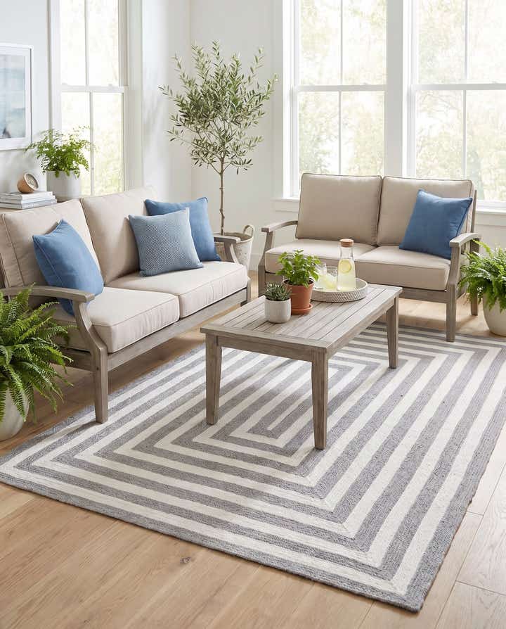 5' 3 x 8' Easy-Clean Eco Verse Washable Indoor / Outdoor Rug