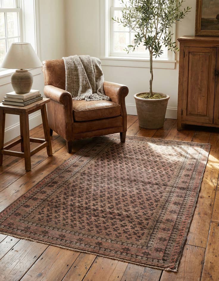 Detail image of 3' 8 x 6' 4  Hand Knotted Ultra Vintage Persian Wool Rug