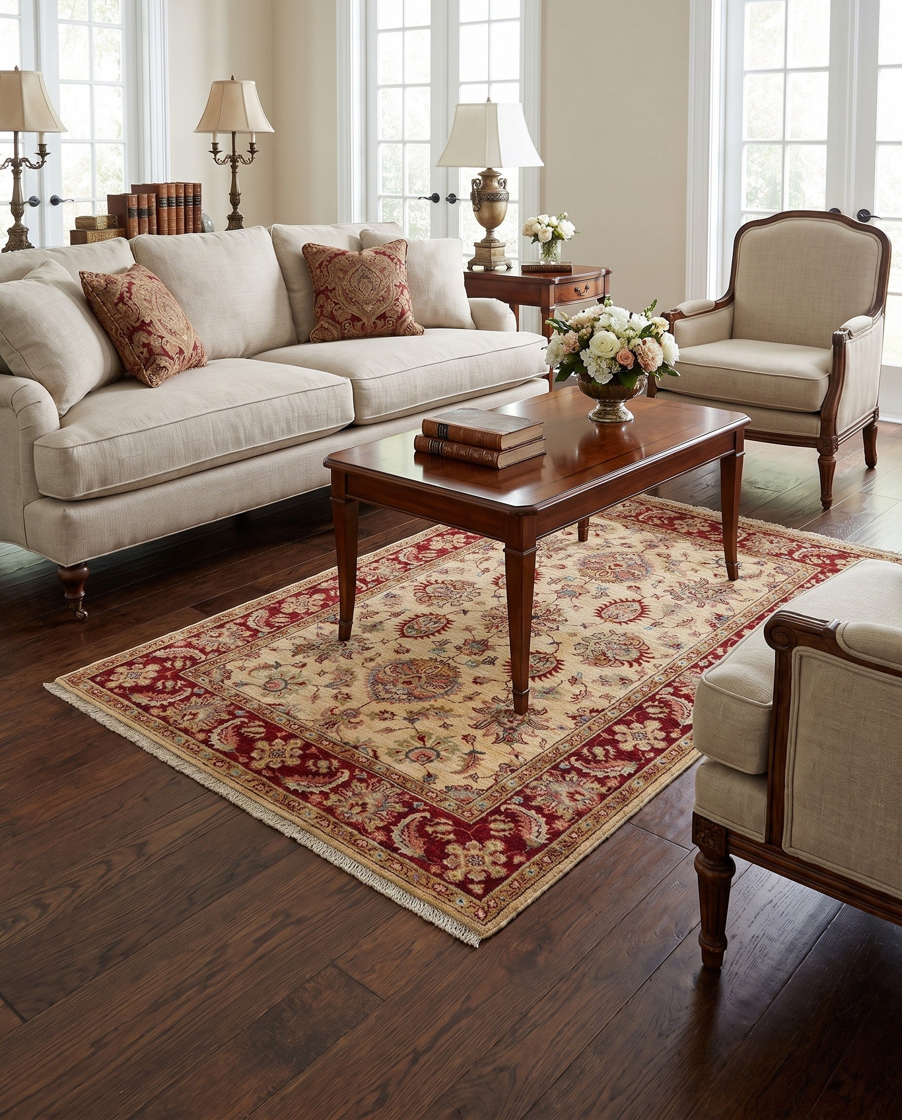 4' 2 x 6' 3 Hand Knotted Pershawar Ziegler Rug