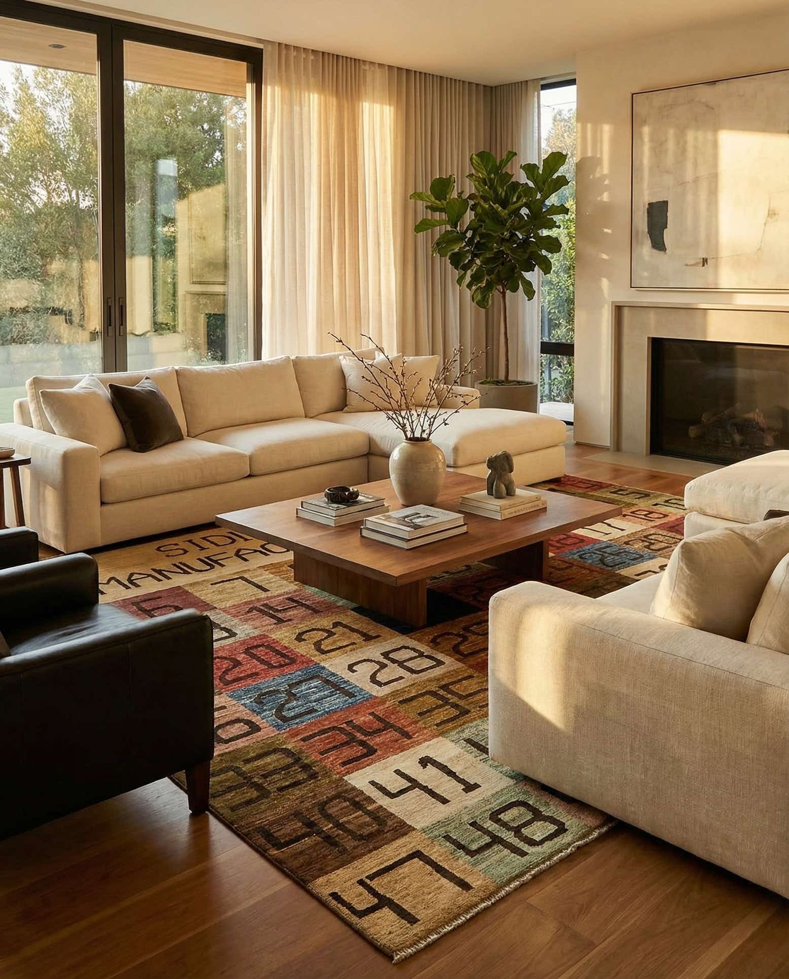 4' 10 x 6' 7 Hand Knotted Modern Ziegler Rug