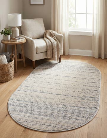 Cream Oasis Oval Rug