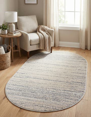 Cream Oasis Oval Rug