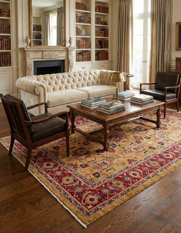 5' 5 x 8' 10 Hand Knotted Ziegler Wool Rug