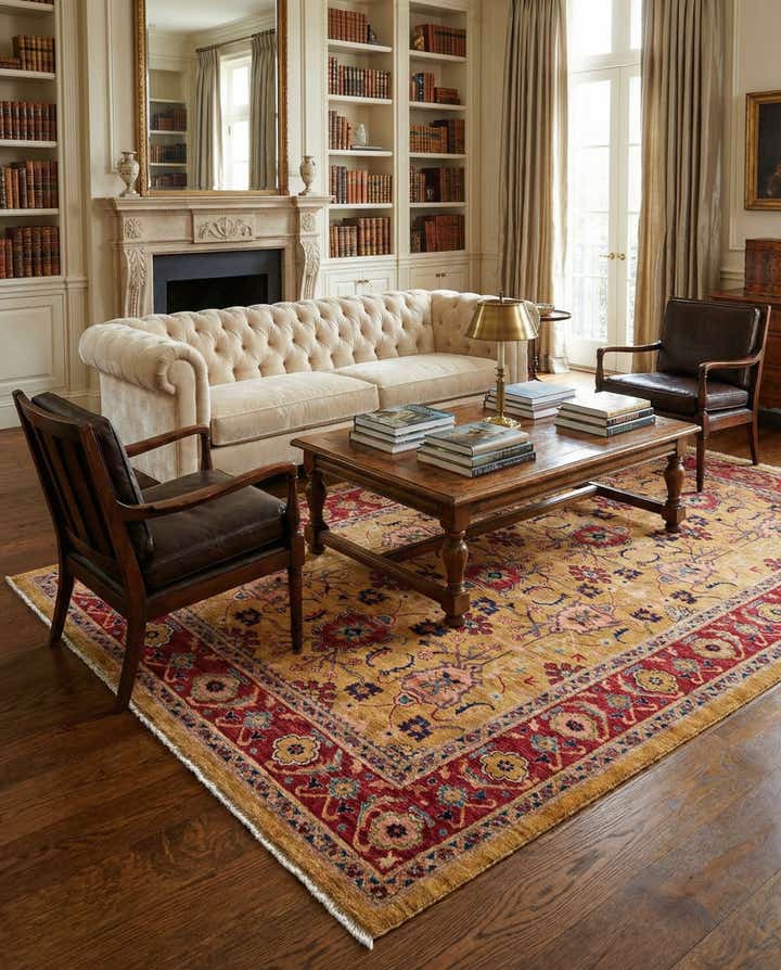 5' 5 x 8' 10 Hand Knotted Ziegler Wool Rug