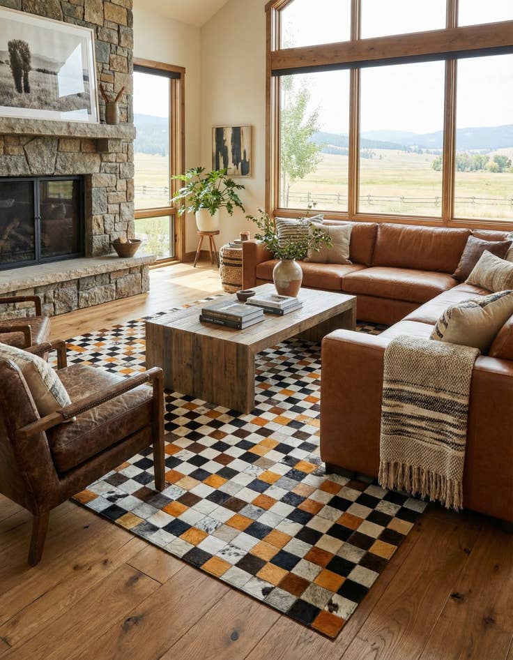 Detail image of  8' 1 x 9' 11 Cowhide - Patchwork Rug