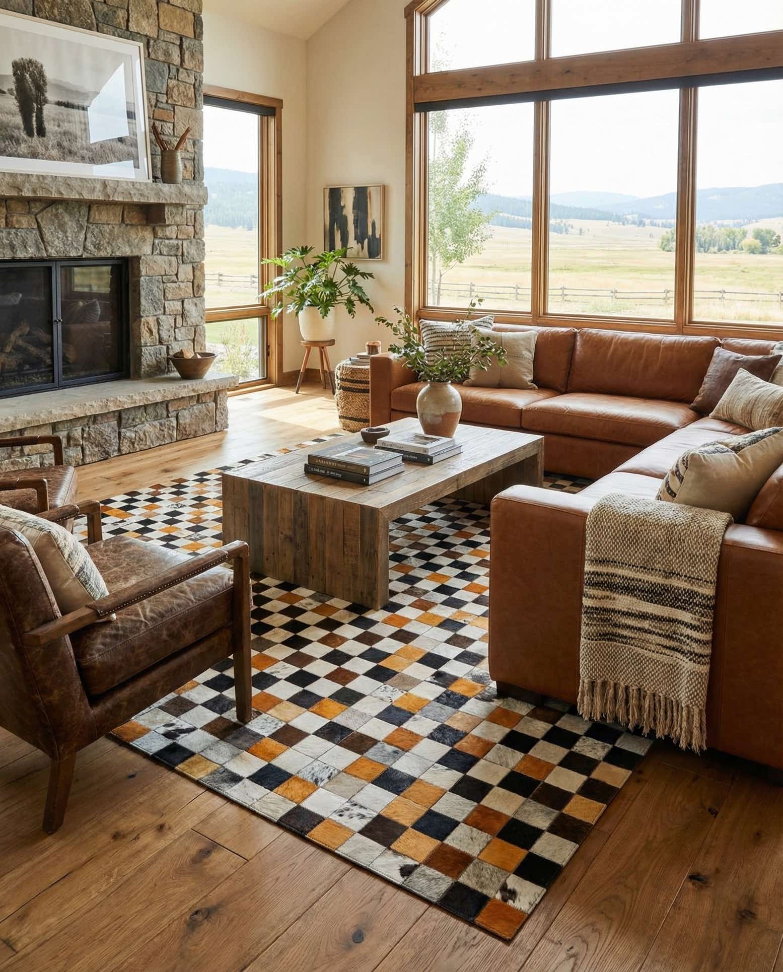 8' 1 x 9' 11 Cowhide - Patchwork Rug