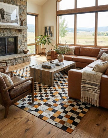 8' 1 x 9' 11 Cowhide - Patchwork Rug