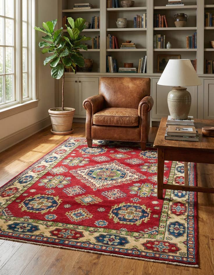 Detail image of 4' x 6'  Hand Knotted Kazak Rug