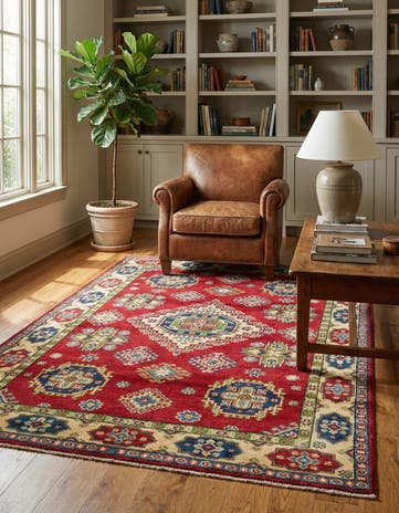 4' x 6' Hand Knotted Kazak Rug