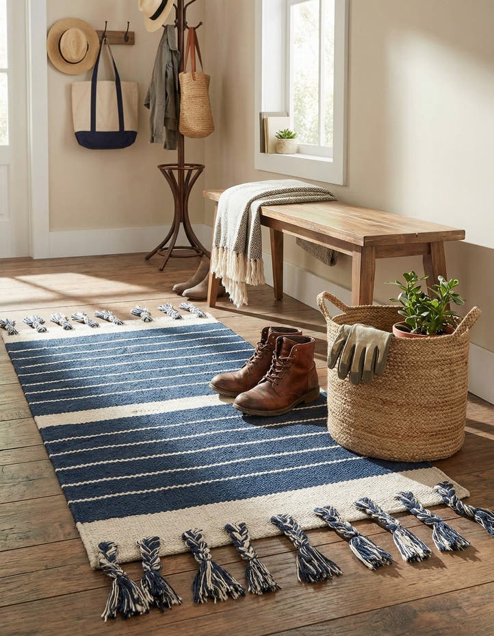 2' x 3' 1 Hand Woven Chindi Cotton Rug