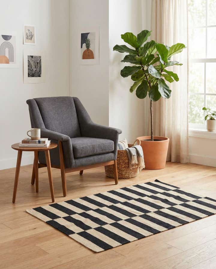 2' 7 x 3' 10 Hand Woven Kilim Modern Wool Rug