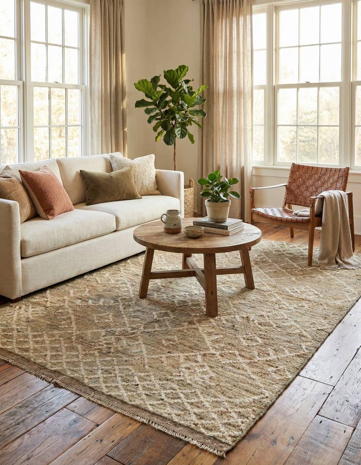 Detail image of 5' 1 x 6' 6 Hand Knotted Moroccan Wool Rug