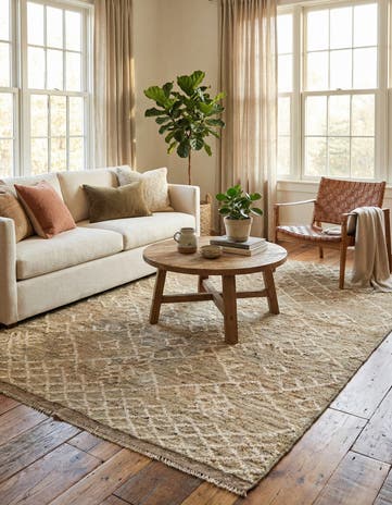 5' 1 x 6' 6 Hand Knotted Moroccan Wool Rug
