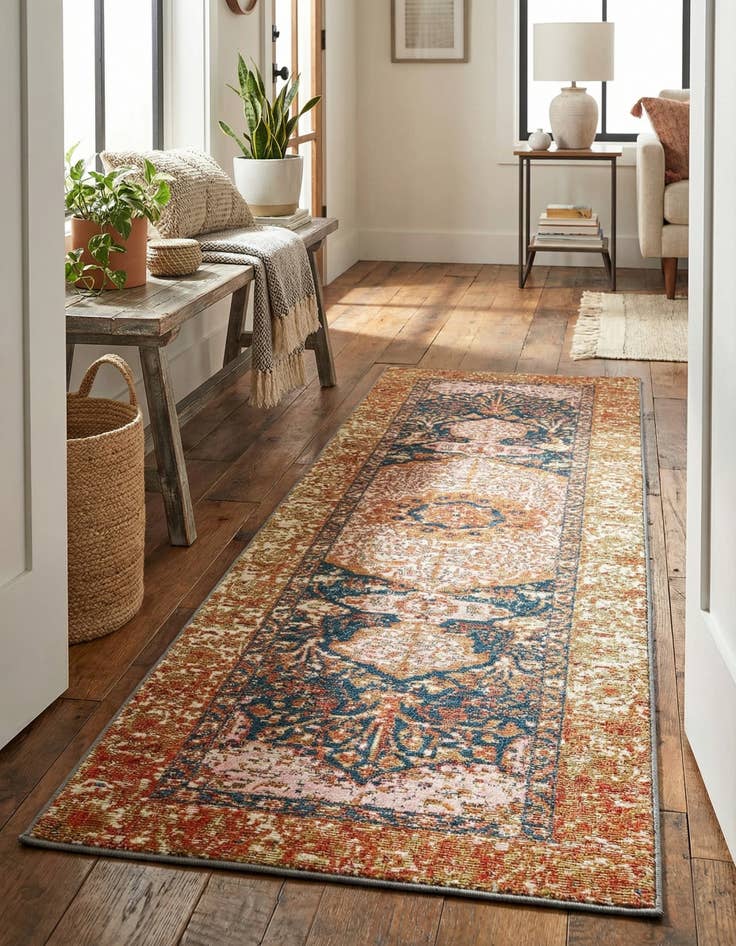 Detail image of  2' x 6'  Washable Traditional Indoor / Outdoor Runner Rug