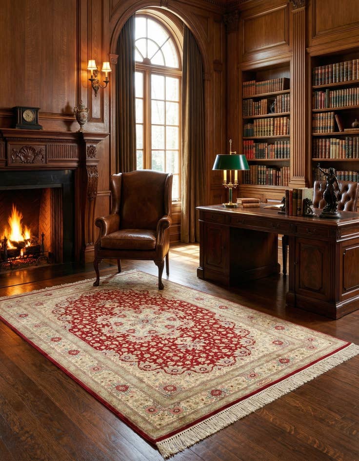 Detail image of 3' 3 x 4' 11 Ghom Silk Rug