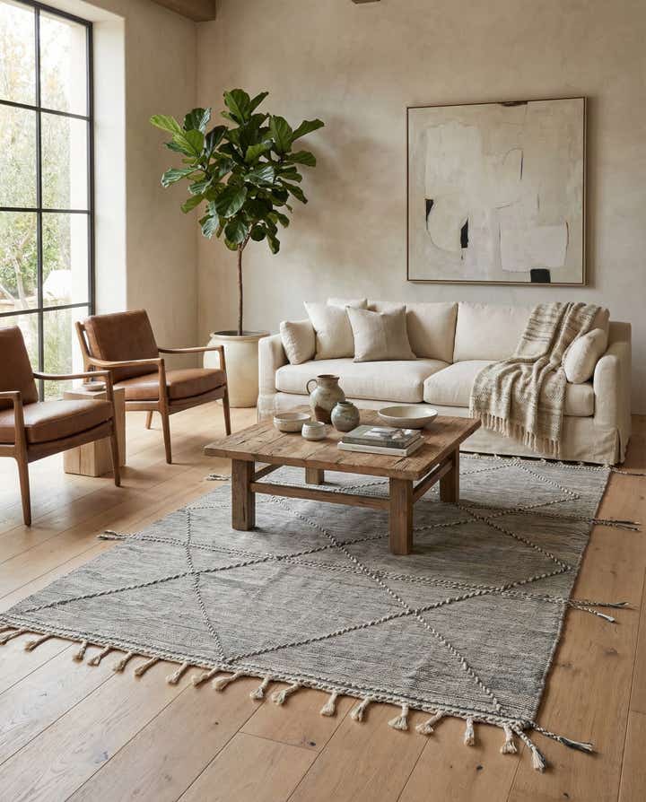 6' 4 x 10' Hand Knotted Moroccan Wool Rug