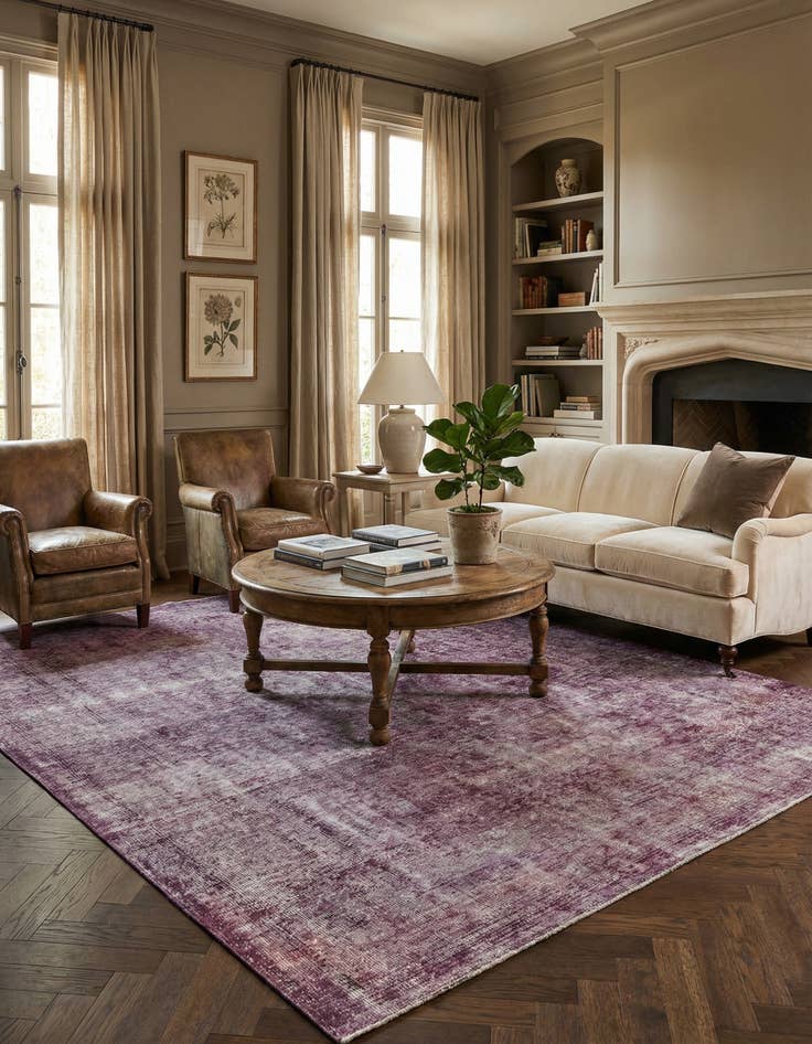 Detail image of 6' 6 x 9' 7  Hand Knotted Ultra Vintage Persian Wool Rug