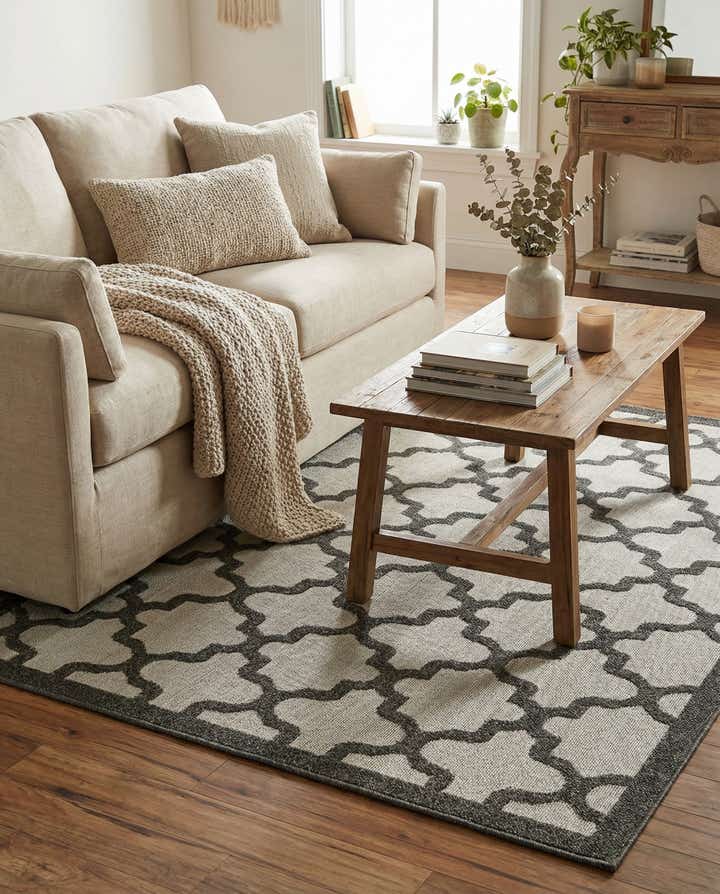 4' x 6' Easy-Clean Trellis Indoor / Outdoor Rug