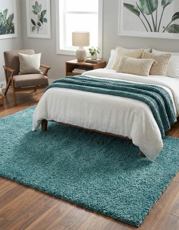 8' x 11' Soft Solid Shag Rug