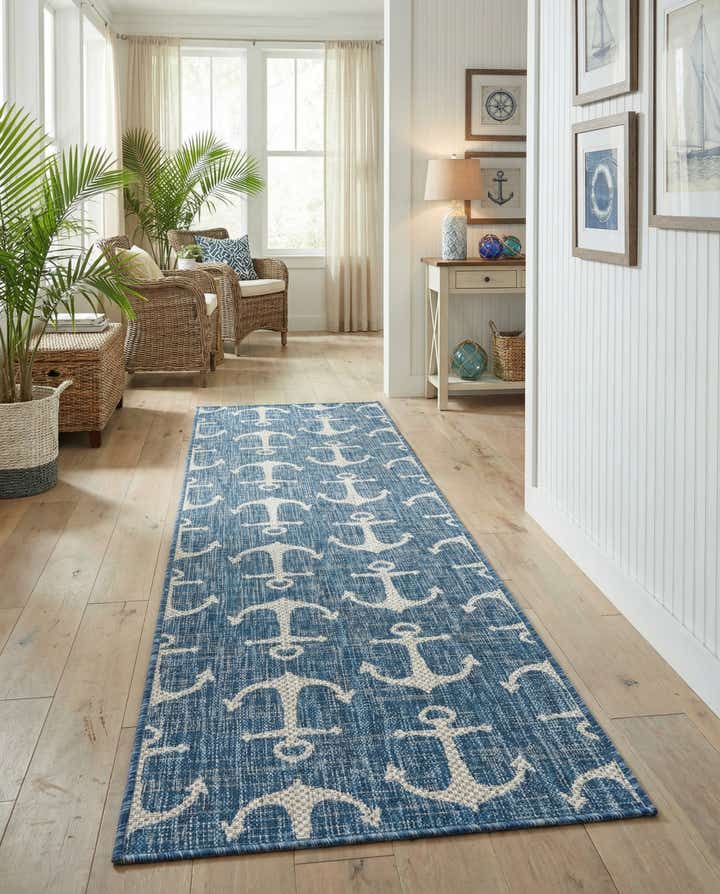 2' x 6' Easy-Clean Coastal Indoor / Outdoor Runner Rug