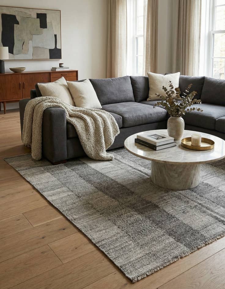 Detail image of 5' 10 x 7' 7  Hand Woven Kilim Modern Wool Rug