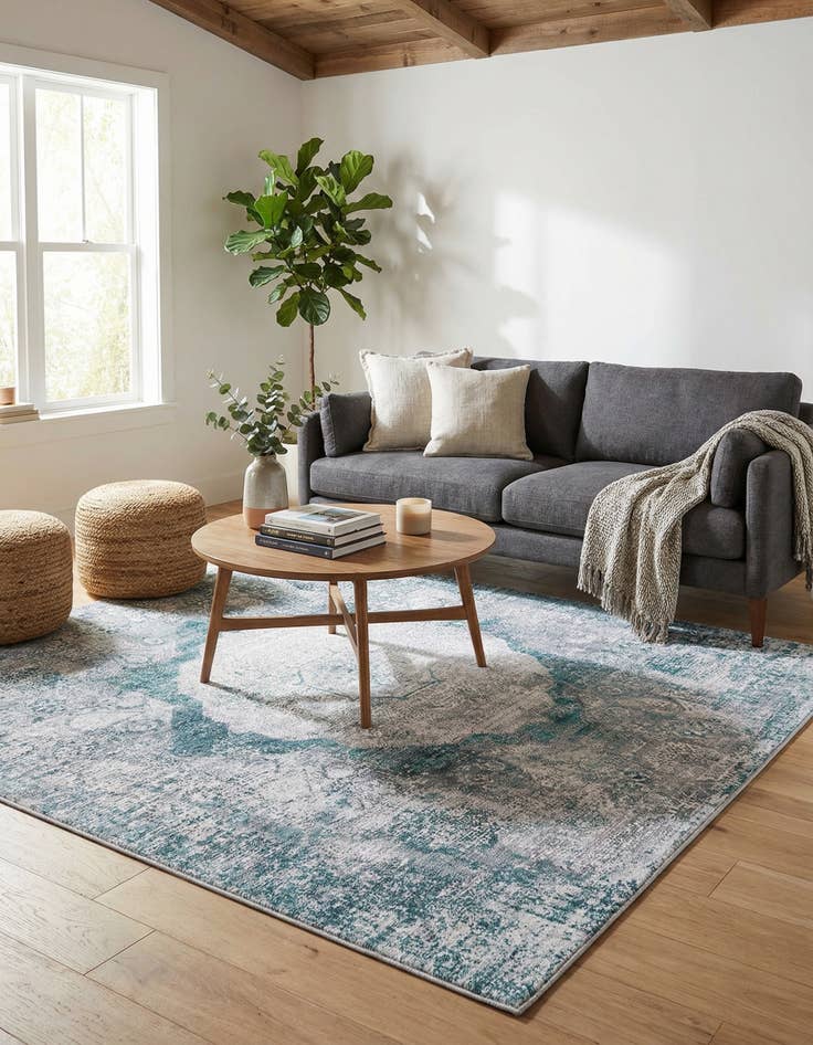 Detail image of 5' x 5'  Washable Yara Square Rug