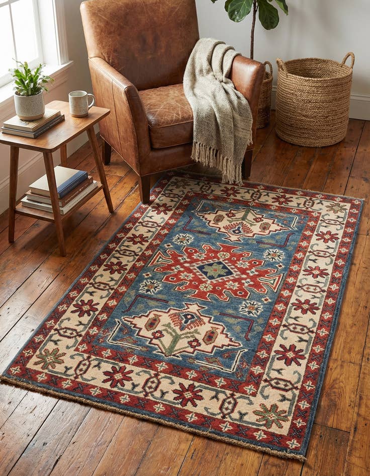 Detail image of 2' 8 x 4' 2  Hand Knotted Kazak Rug