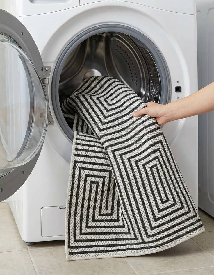 Detail image of  2' x 8'  Washable Modern Indoor / Outdoor Runner Rug