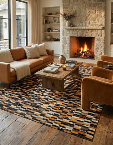 5' 2 x 8' 1 Cowhide - Patchwork Rug