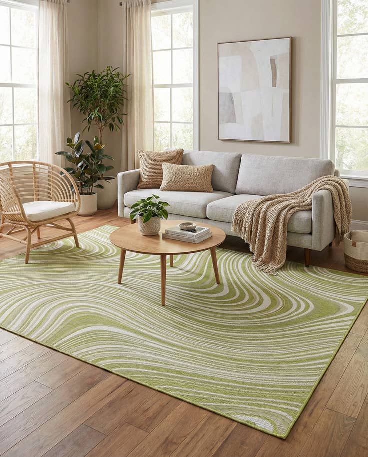 Detail image of 6' x 9' Easy-Clean Modern Indoor / Outdoor Rug